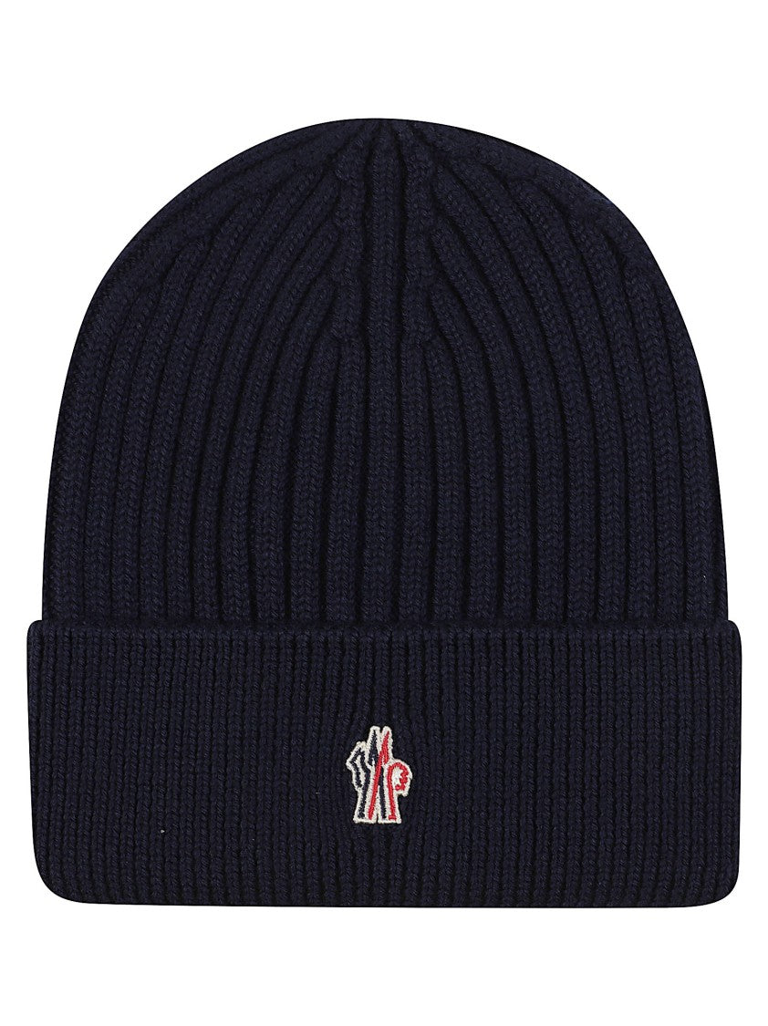 Moncler Grenoble Tricot Ribbed Virgin Wool Beanie Hat