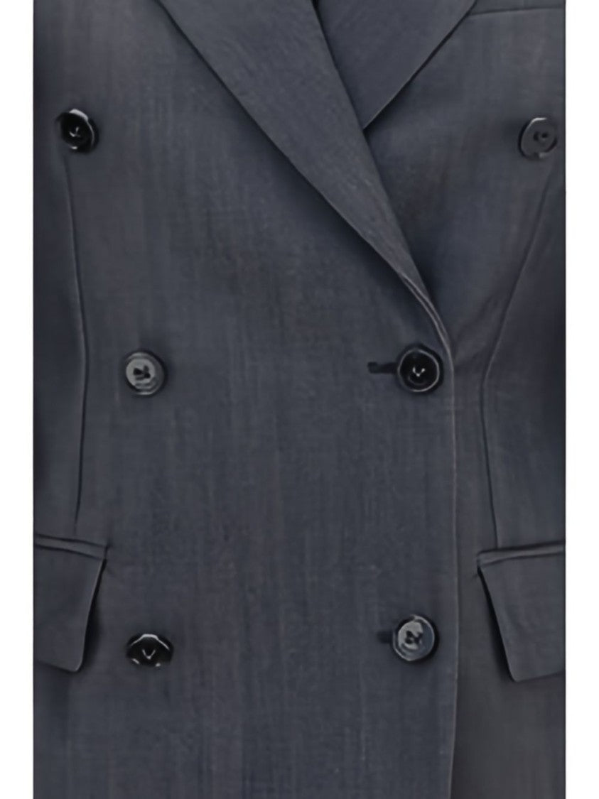 Balenciaga Double-Breasted Tailored Denim Blazer Jacket
