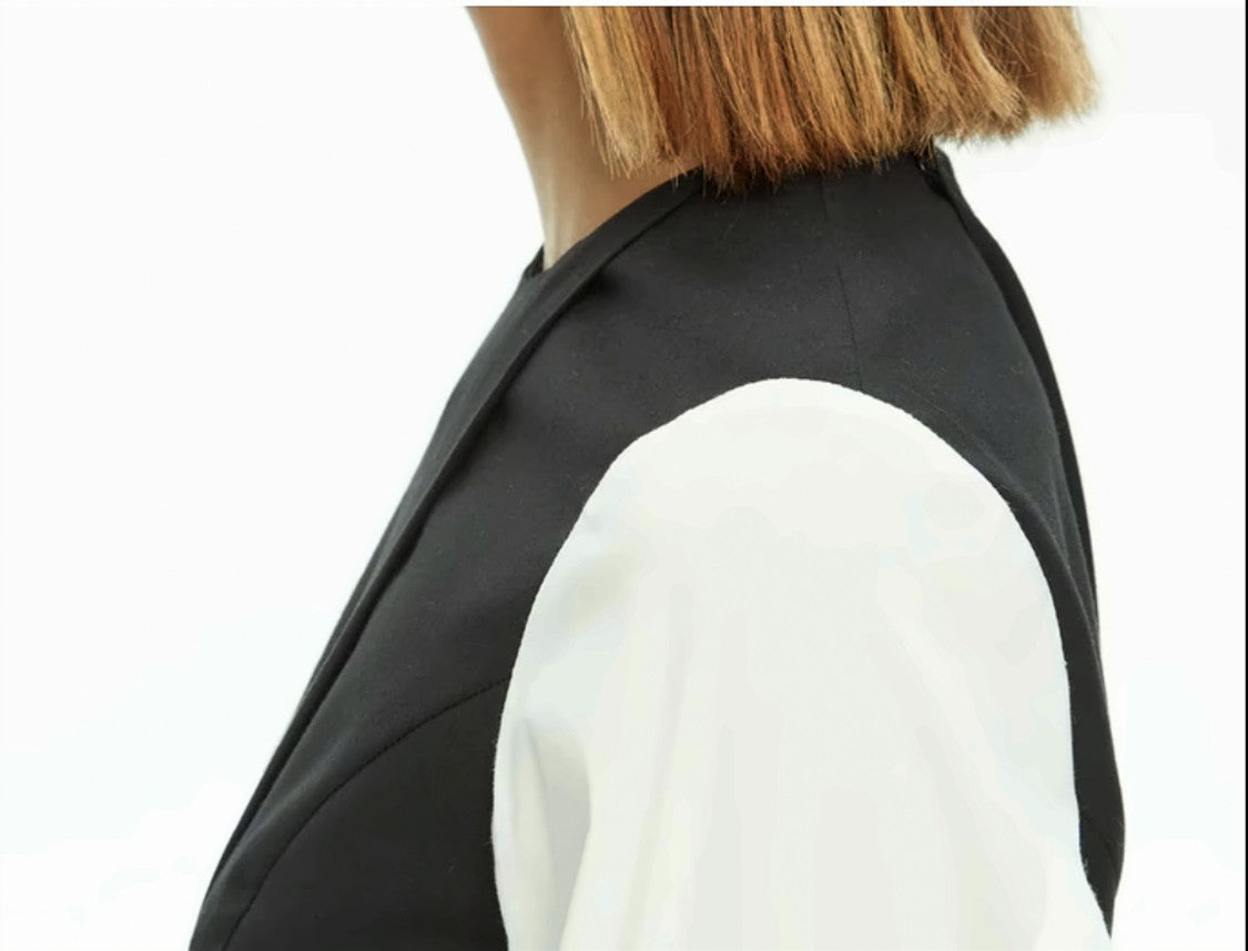 Mlo Asymmetrical Shirt-Sleeves Buckle-Detail Mini Dress