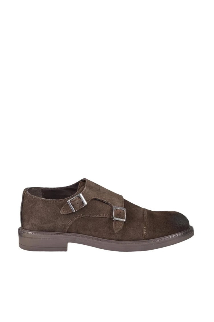 Roy Job S Brown Suede Leather Monk Shoes