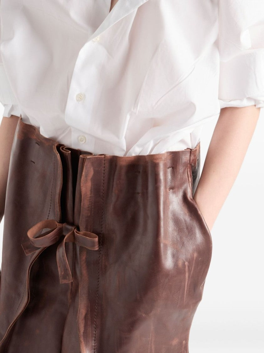 Prada Timeless White Cotton Shirt With Pointed Collar