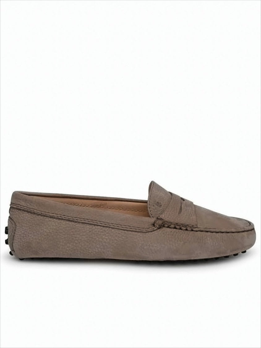 Tod's Sleek Brown Leather Loafers With Textured Finish