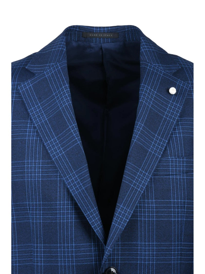 Luigi Bianchi Round Jacket With Checkered Pattern And Two-Button Closure