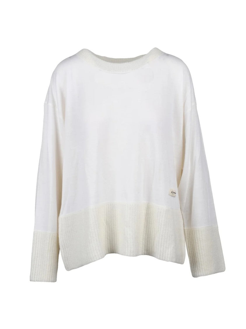 Armani Exchange Crew Neck Pullover With Ribbed Detailing