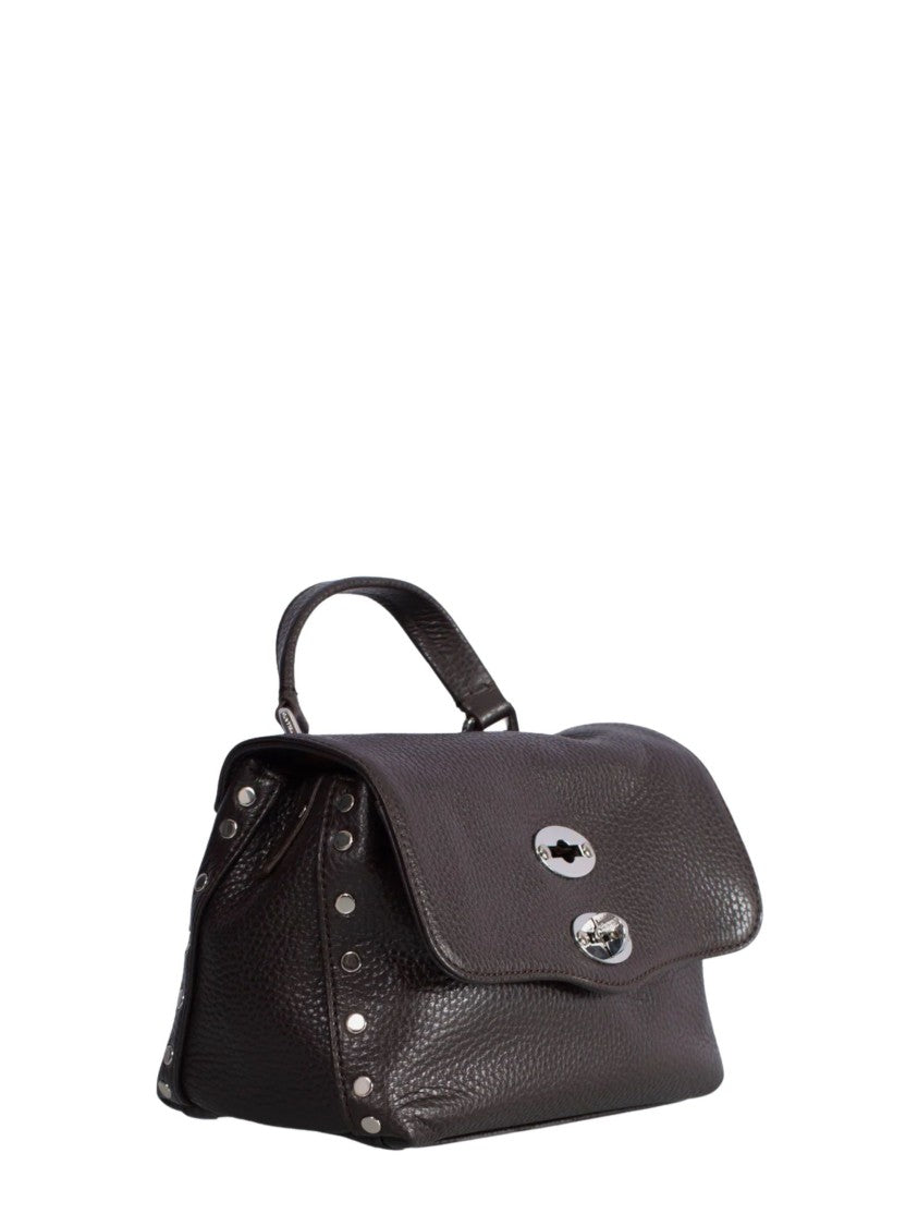 Zanellato Structured Handbag In Deep Brown Pebbled Leather