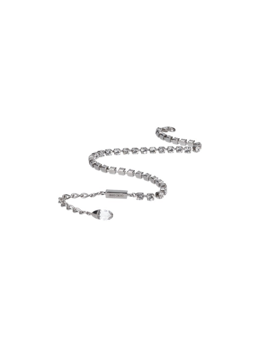 Jimmy Choo Delicate Silver Bracelet With Teardrop Charm