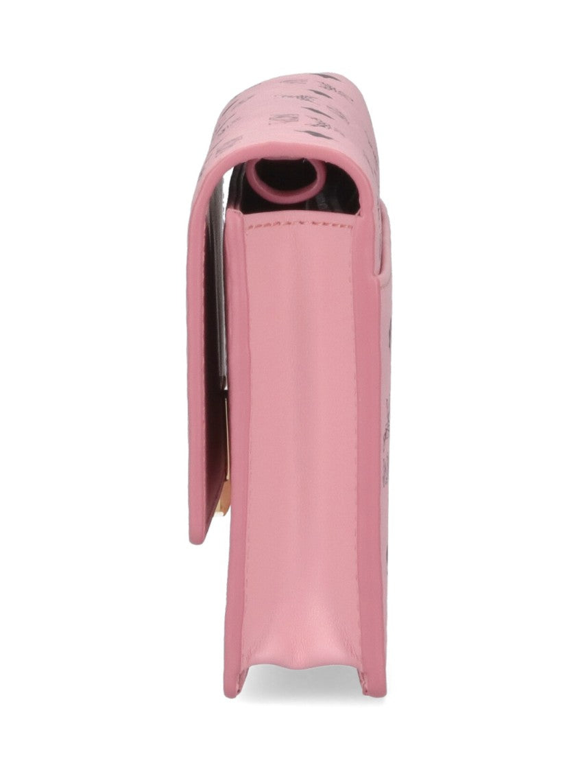 Mcm Large Wallet With Strap – Pink