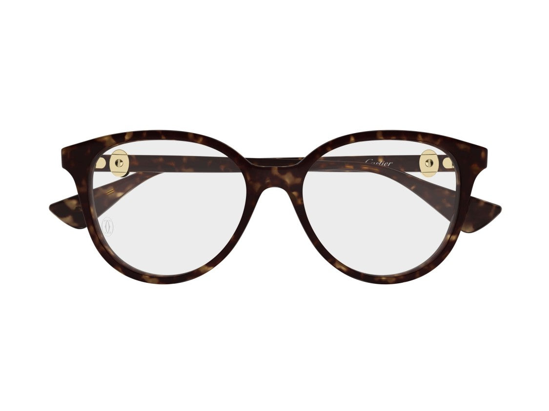 Cartier Gold Ct0643o Tortoiseshell Acetate Round Eyeglasses
