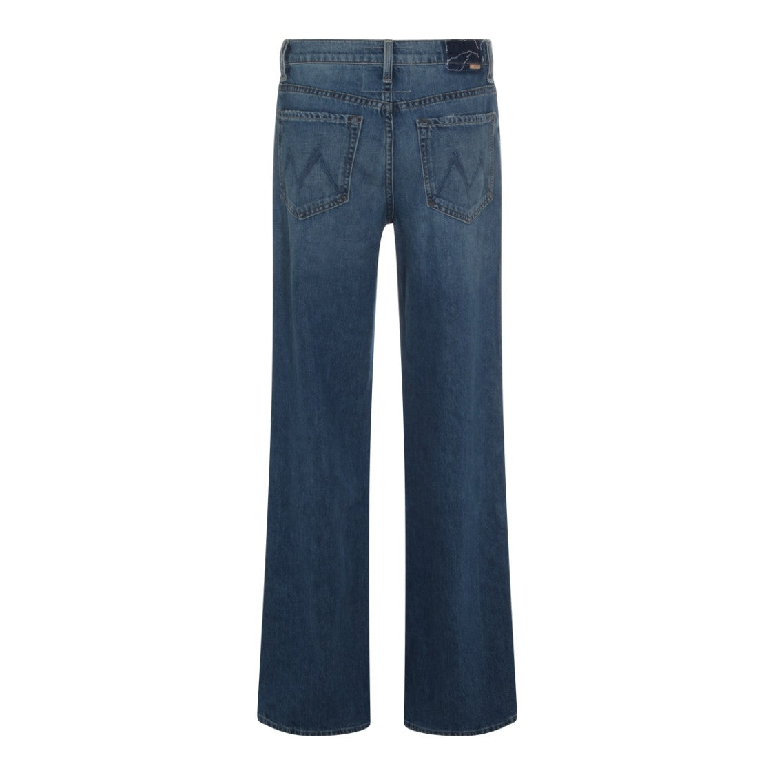 Mother Classic Blue Denim Jeans With Straight-Leg Cut
