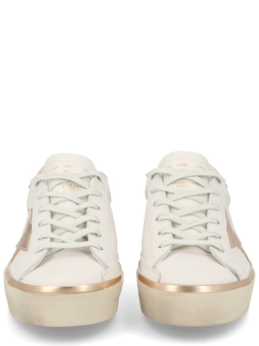 Golden Goose Hi Star Cow Leather Gold Sneakers