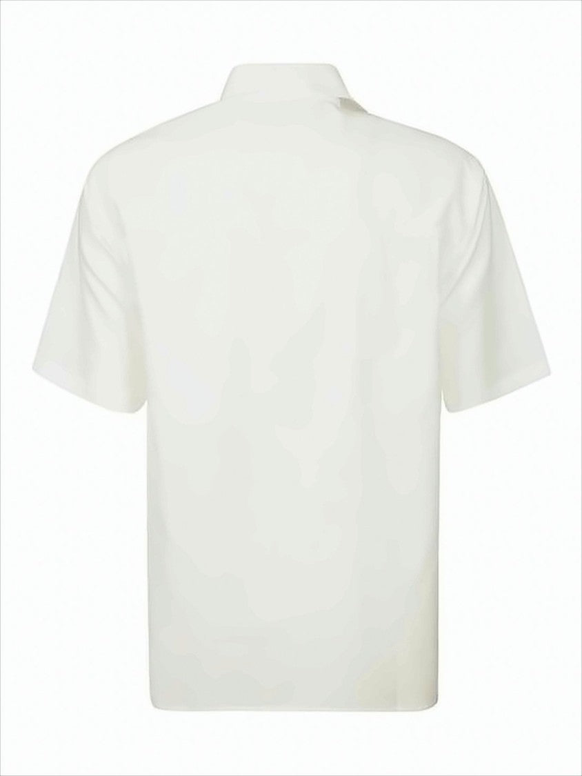 Ami Paris White Short-Sleeve Shirt With Classic Collar