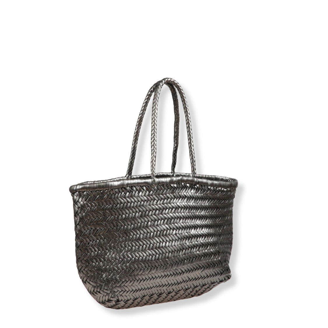 Dragon Diffusion Bamboo Woven Handbag With Intricate Herringbone Design