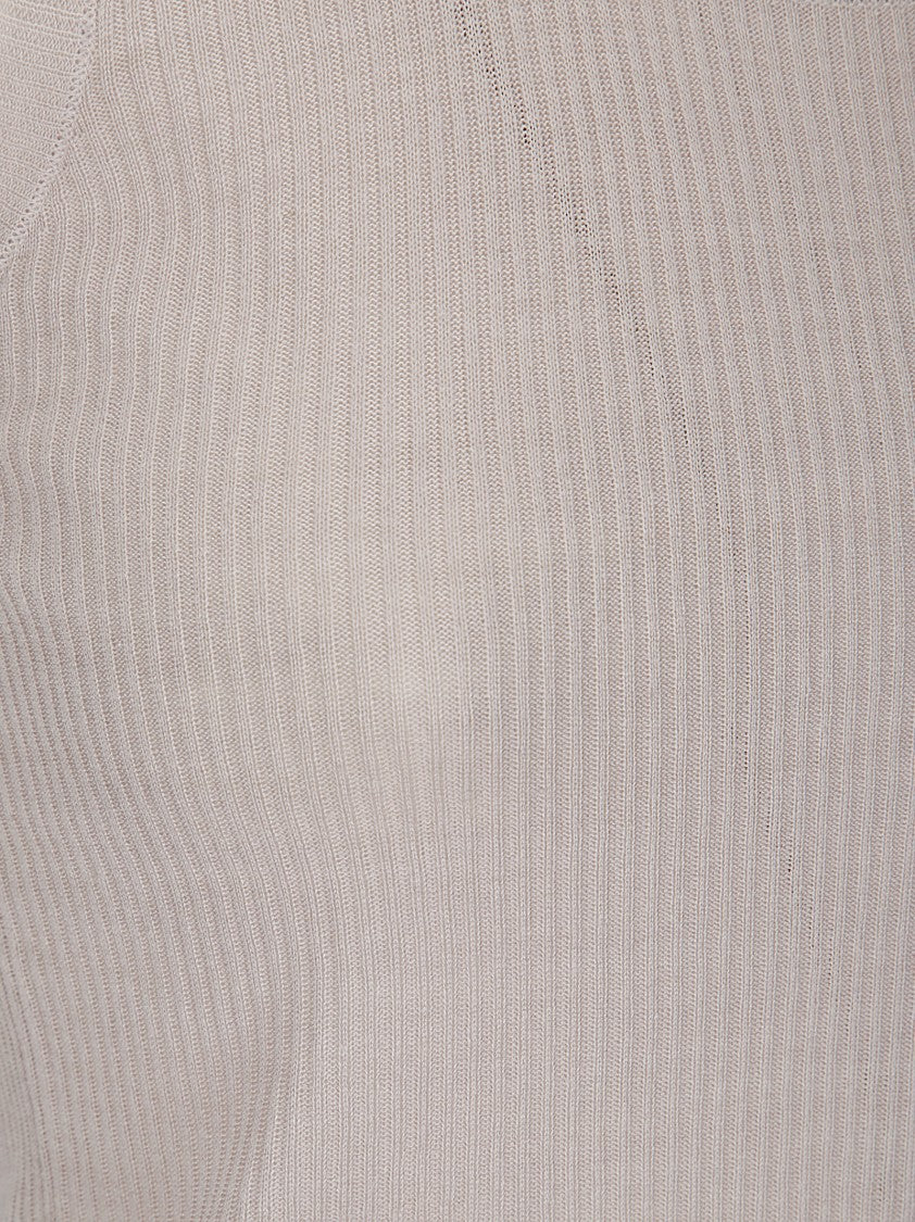 Hira Ribbed Sleeveless Top With Crew Neck