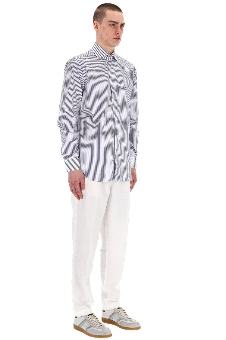 Barba Cult Line Cotton Tailored Stripe Shirt