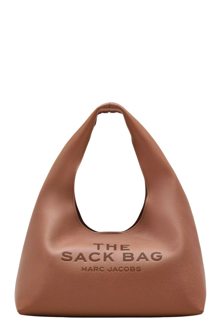 Marc Jacobs Argan Oil The Sack Embossed Logo Leather Shoulder Bag