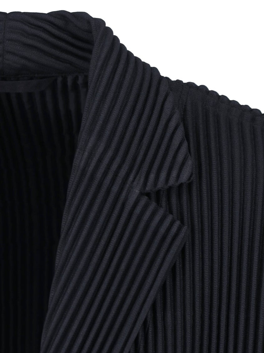 Homme Plissé Issey Miyake Black Pleated Notch Lapel Blazer