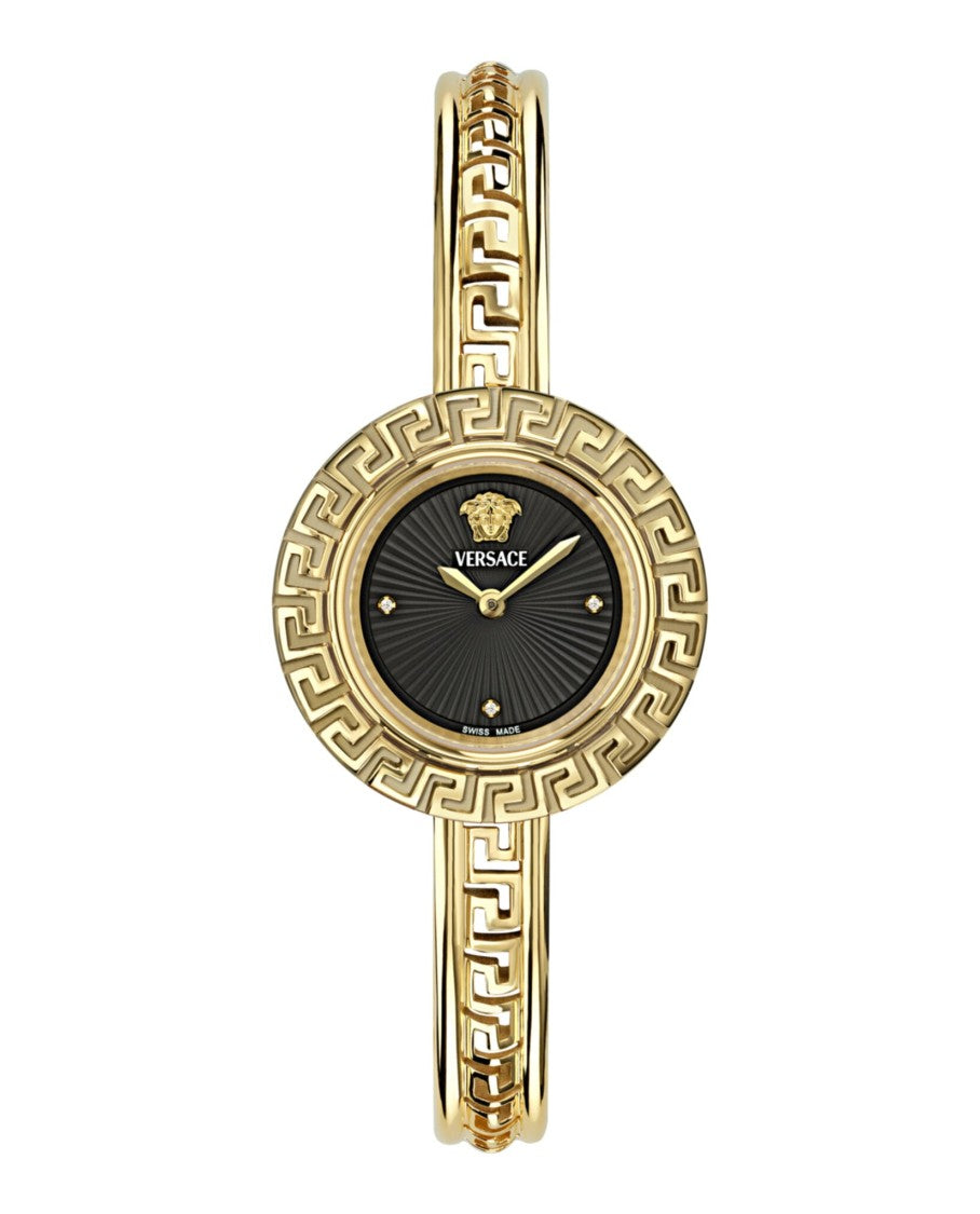 Versace Versace La Greca Bracelet Watch With Black Guilloche Dial