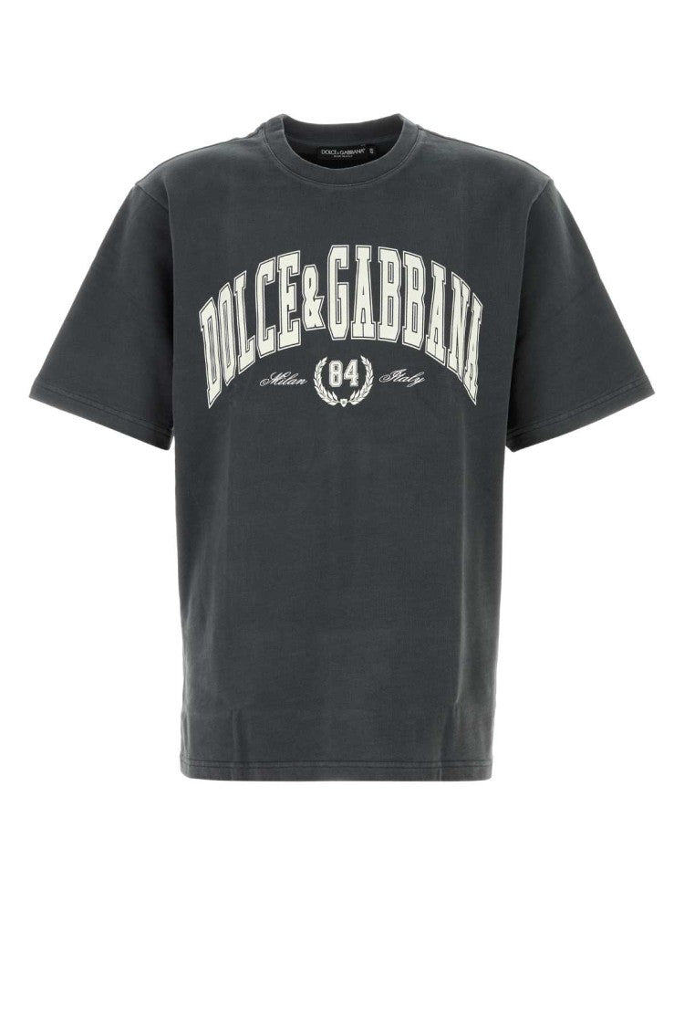 Dolce & Gabbana Charcoal Cotton T-Shirt