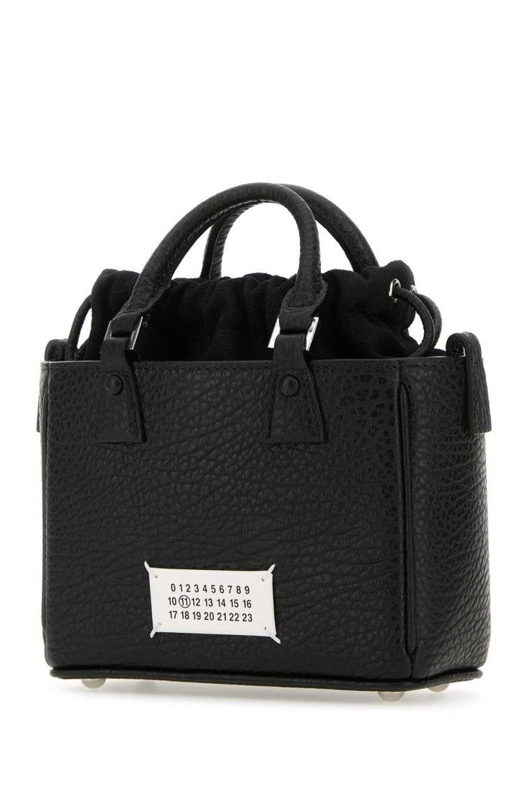 Maison Margiela Black Leather 5Ac Tote Horizontal Handbag