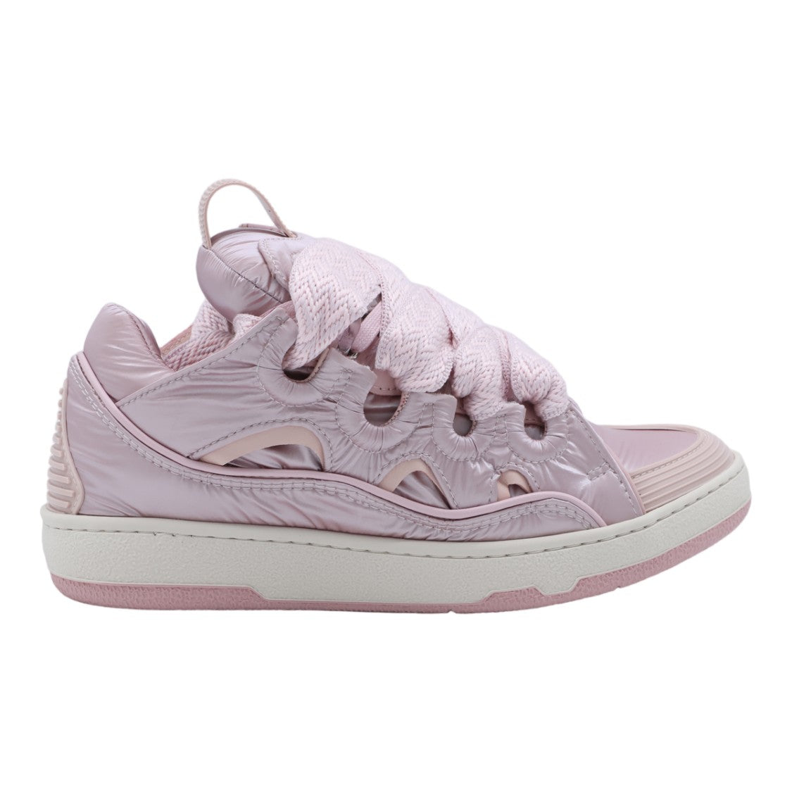 Lanvin Glossy Light Pink Sneakers With Wave Cutouts