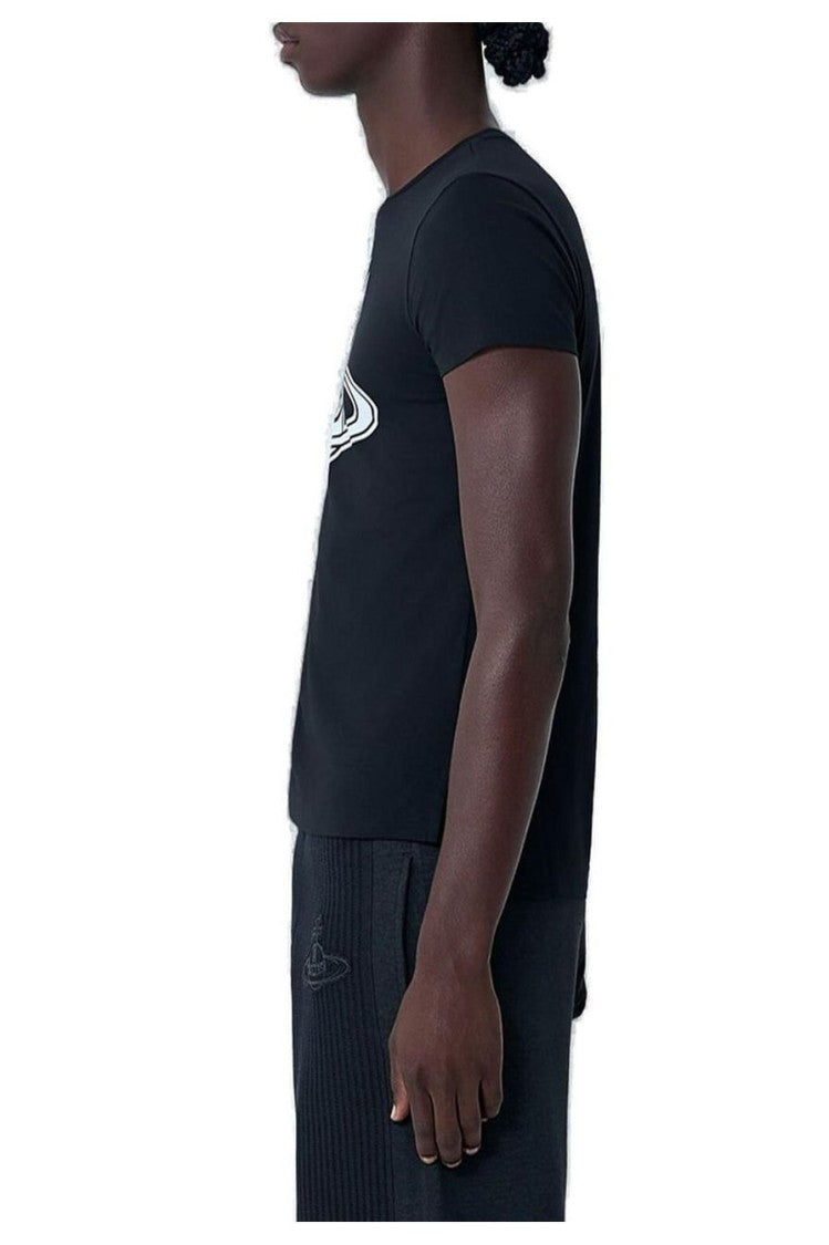 Vivienne Westwood Fitted Black T-Shirt With Round Neckline And Short Sleeves