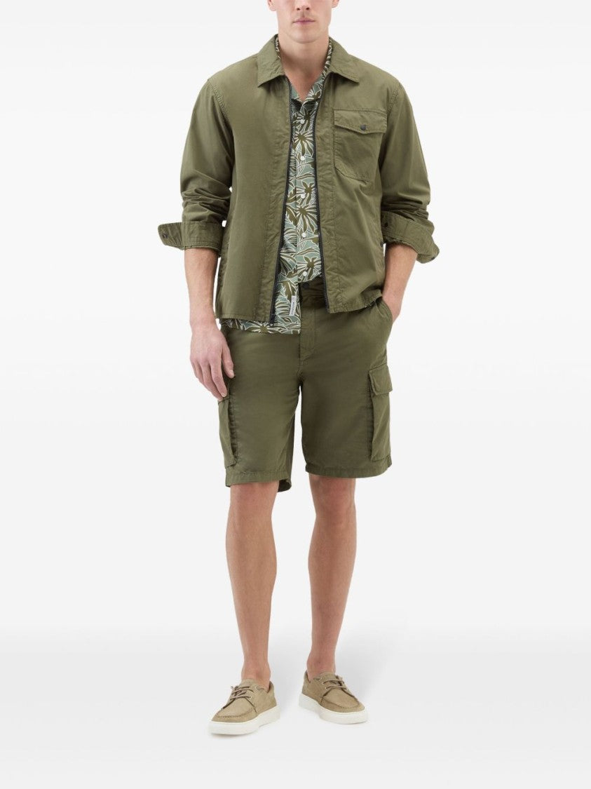Woolrich Olive Green Cotton Gabardine Oversized Shirt