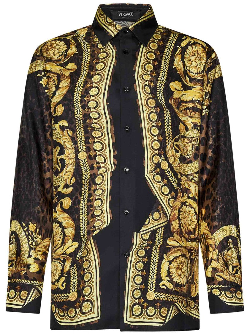 Versace Silk Shirt With Wild Barocco Print