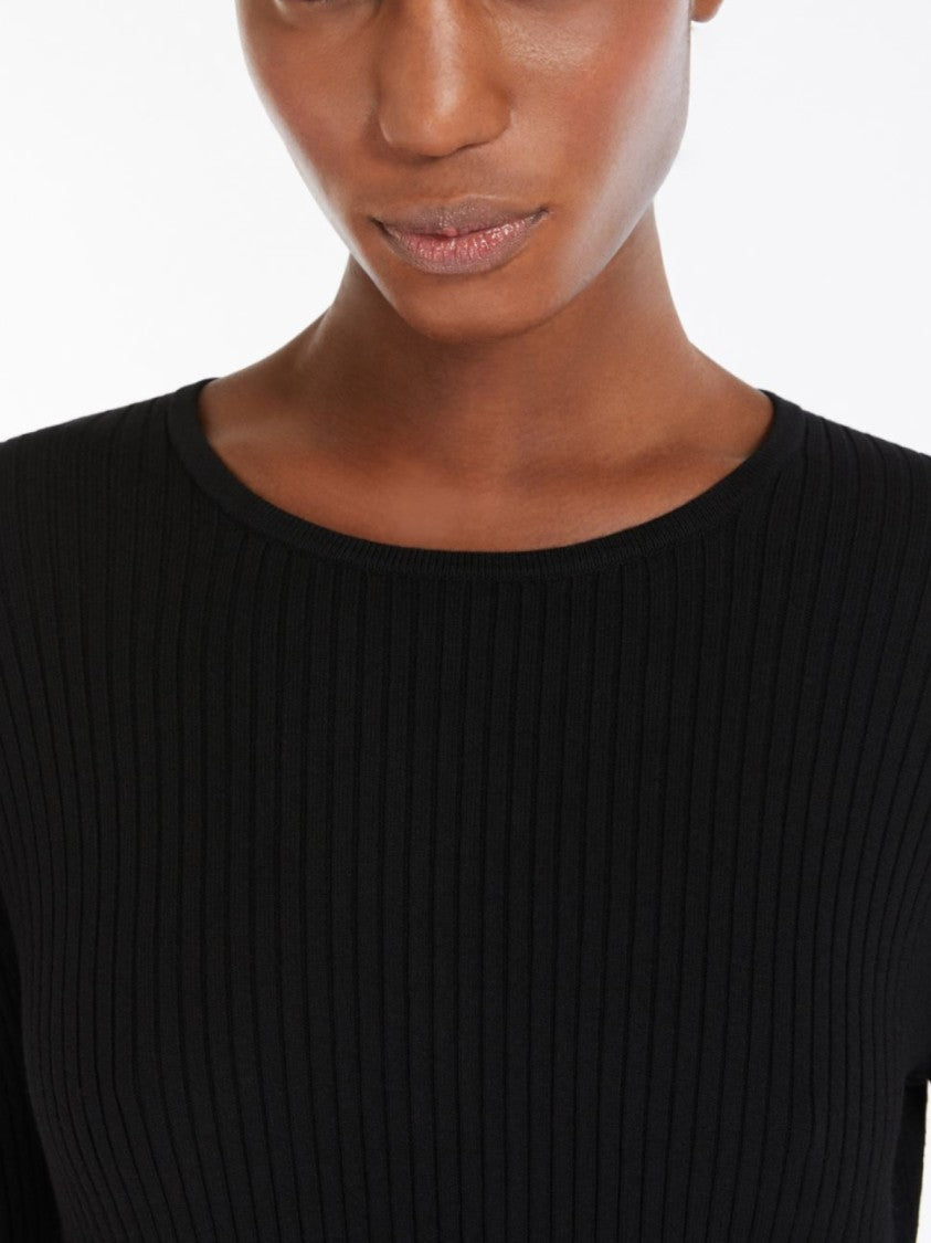 Max Mara Fitted Longuette Dress With Boat Neckline