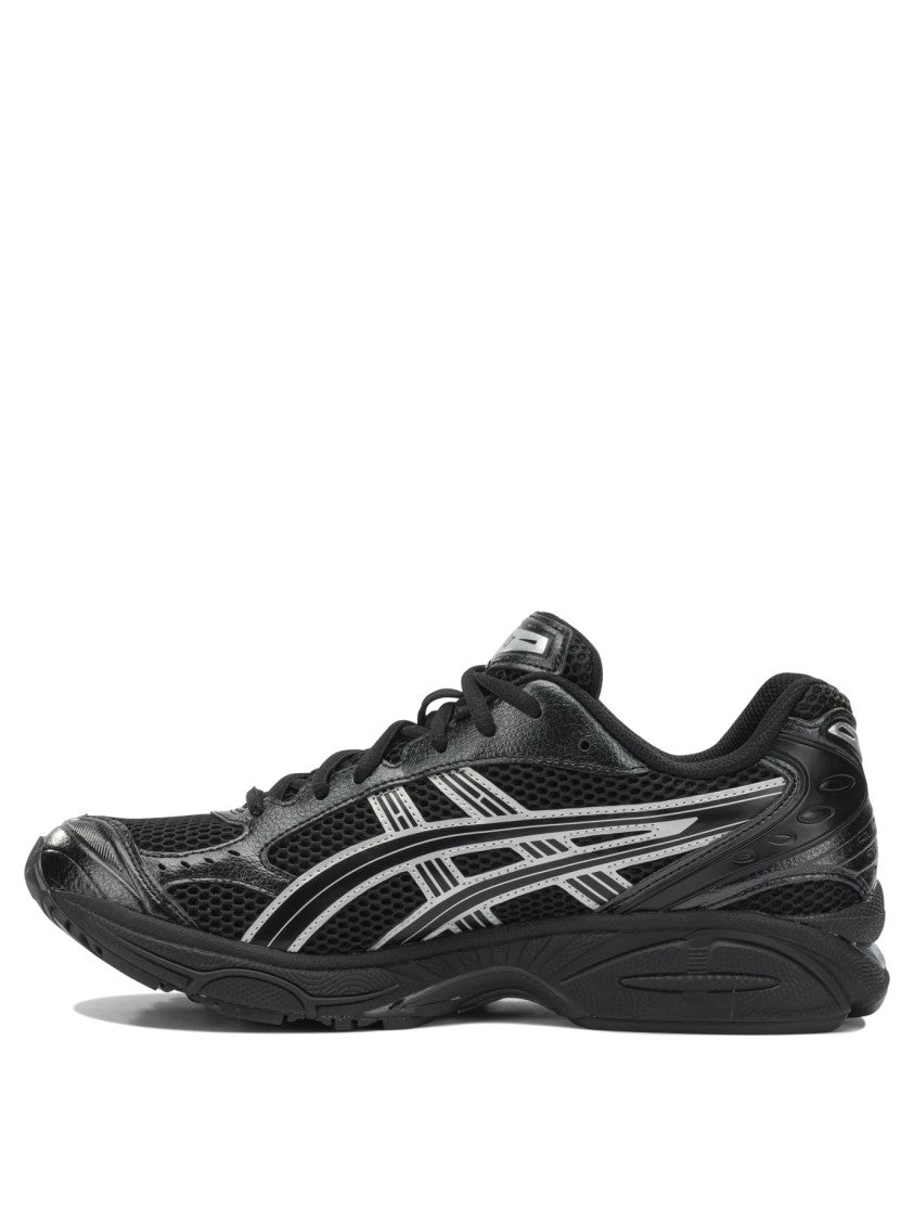 Asics Black Layered Leather And Mesh Sneakers