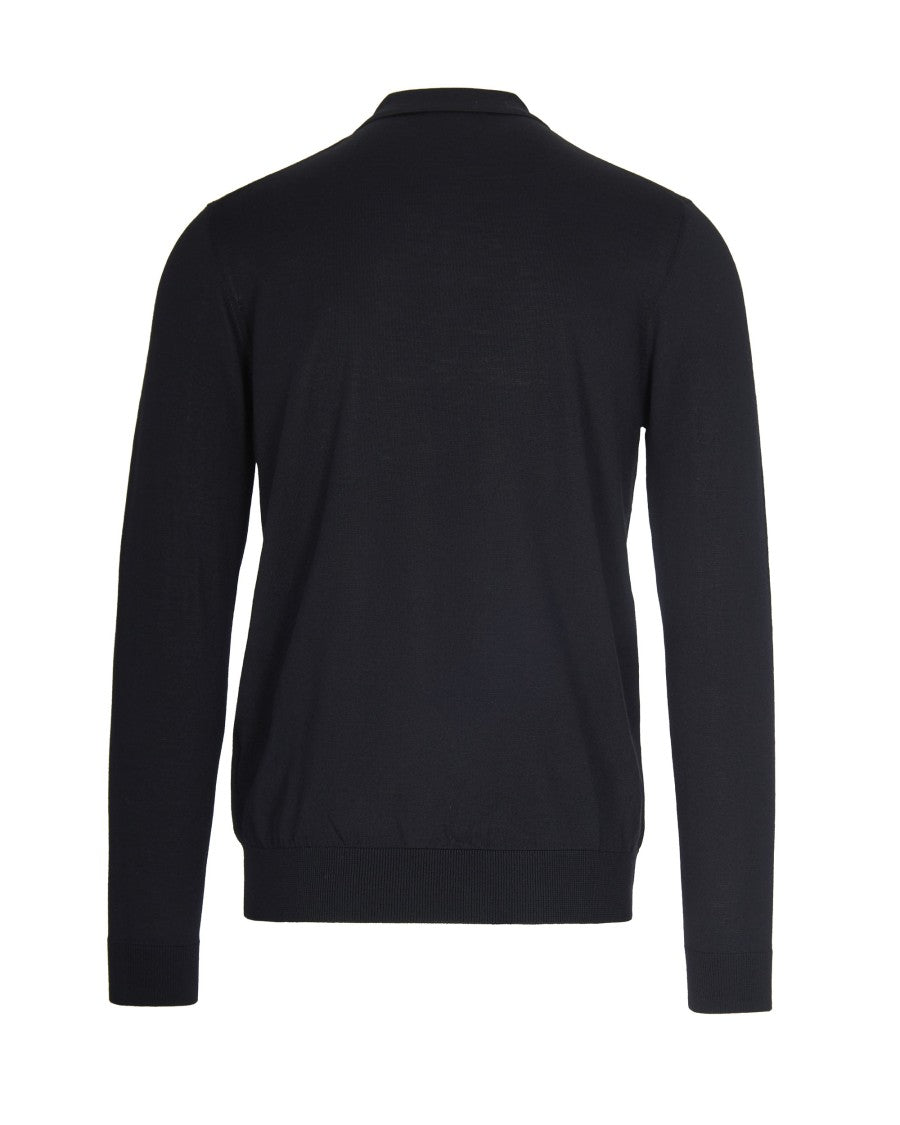 Paolo Pecora Black Virgin Wool Polo Shirt