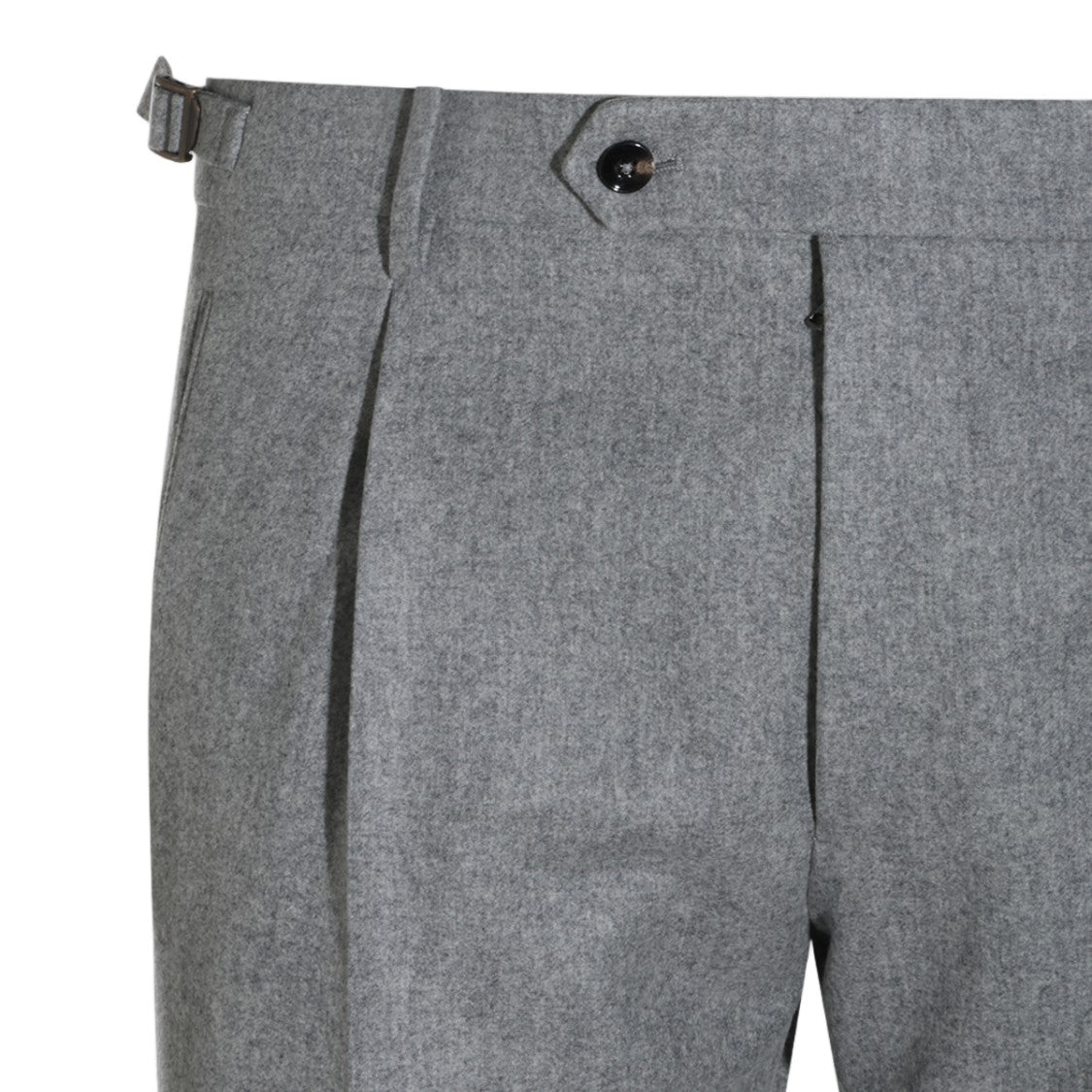 Berwich Light Grey Pleated Tailored Straight-Leg Pants