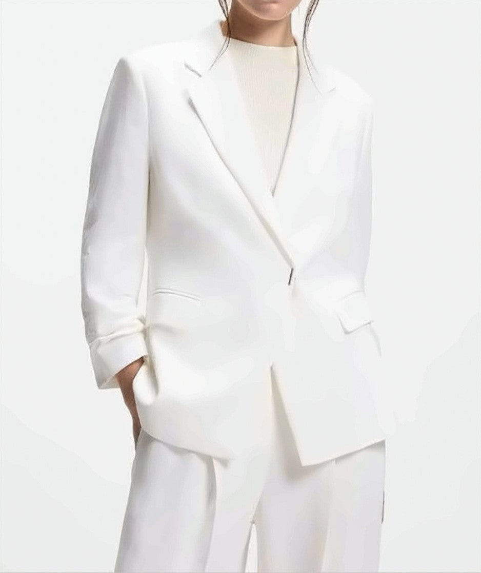 Boss Jia8 Notch Lapels Ruffled Sleeves Blazer