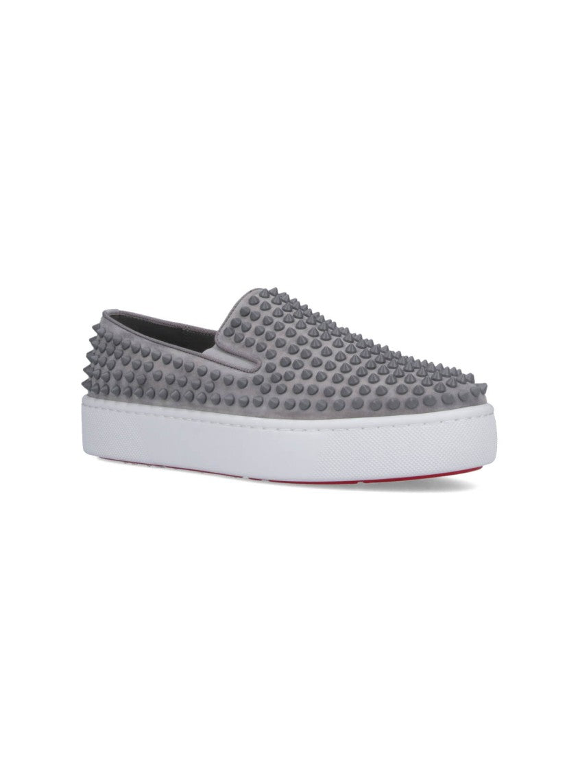 Christian Louboutin Spikeboat' Sneakers – Gray
