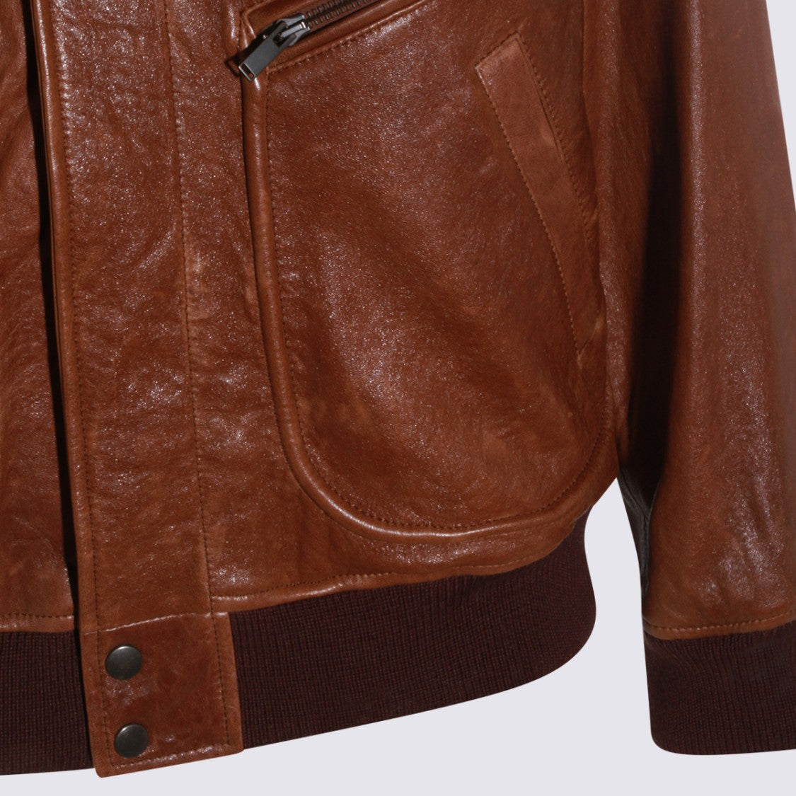 Saint Laurent Brown Leather Jacket