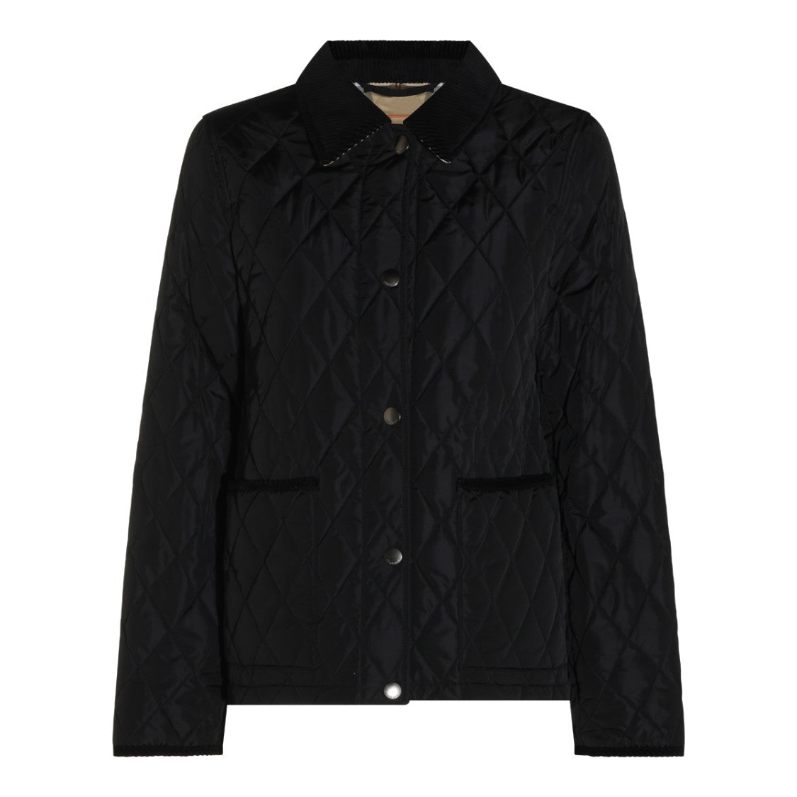 Burberry Diamond-Quilted Corduroy-Collar Jacket
