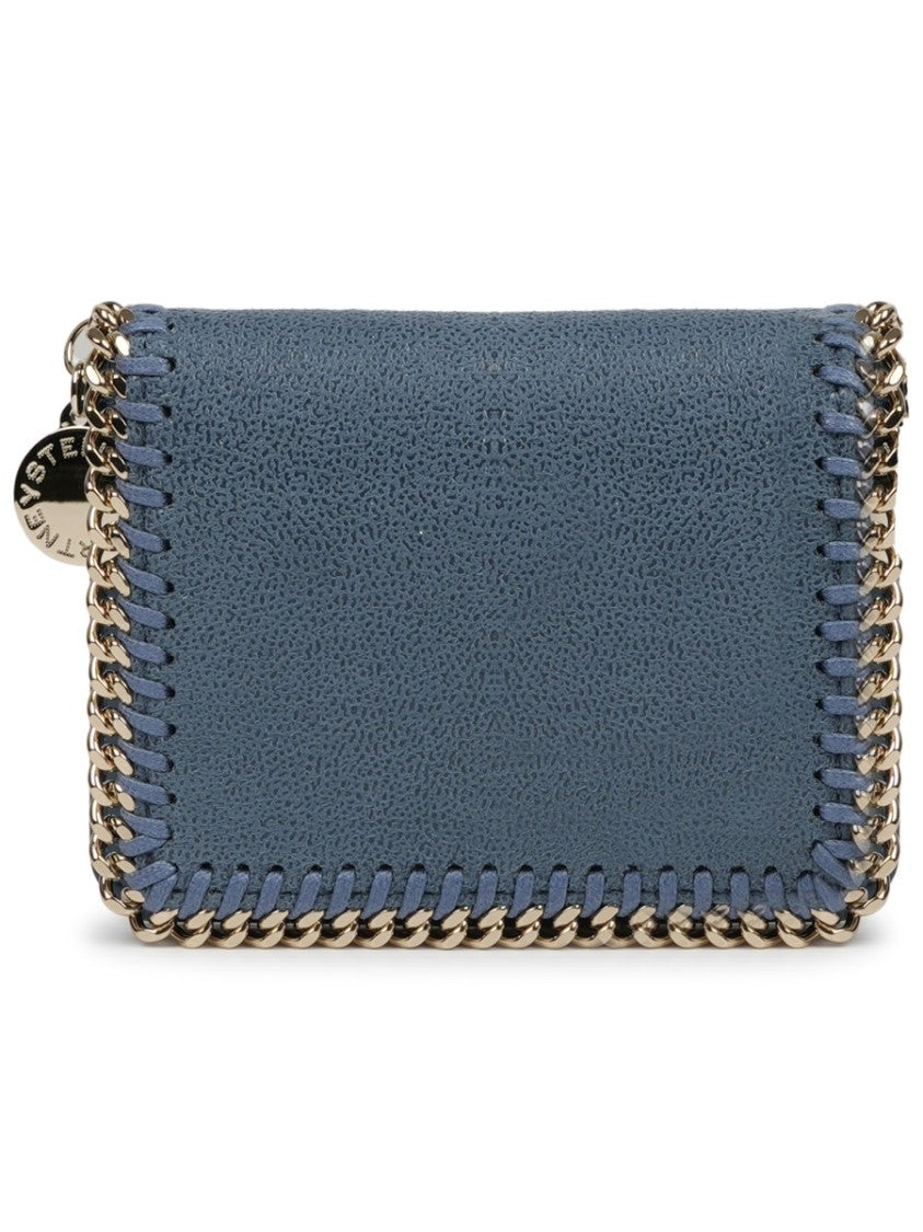 Stella Mccartney Falabella Blue Textured Chain Wallet