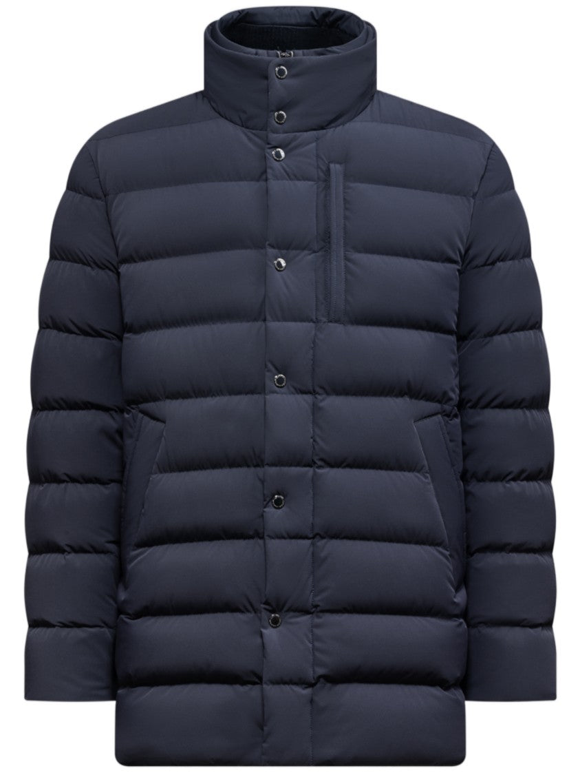 Cape Horn Boxy Blue Padded Jacket With High Stand Collar