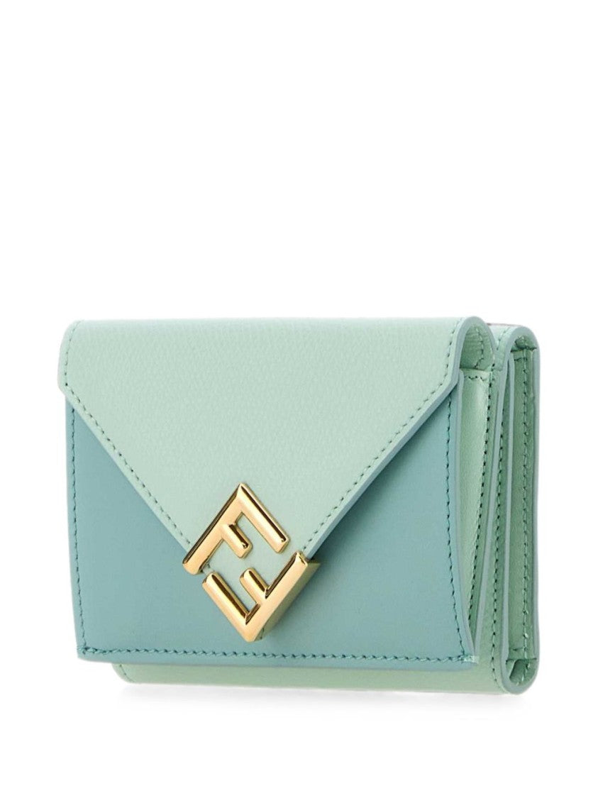 Fendi Black Rectangular Two-Tone Gold Wallet