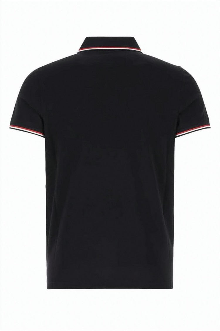 Moncler Short-Sleeve Black Polo Shirt