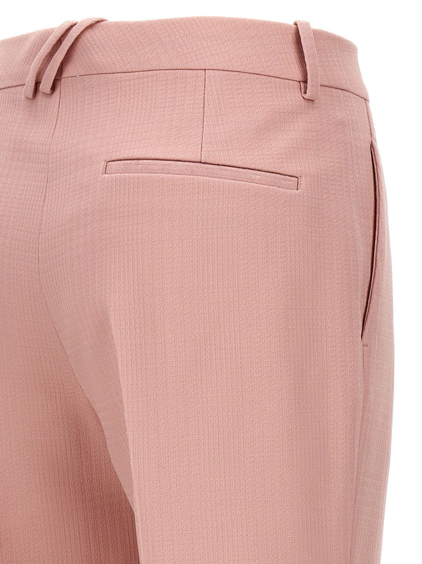 Burberry Tailored Wool Trousers With Micro Texture And Refined Silhouette