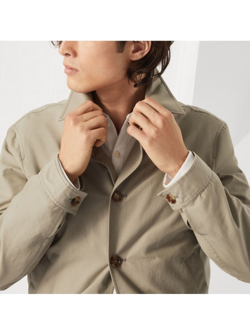 Brunello Cucinelli Beige Coat With Classic Collar