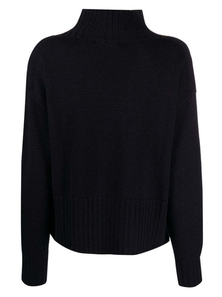 Drumohr Midnight Blue Merino Wool High Neck Sweater