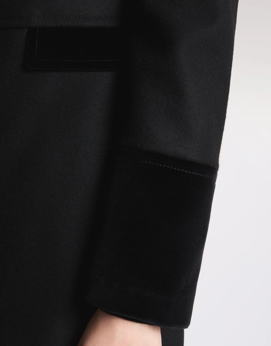 Fay Single-Breasted Wool Blend Coat With Design