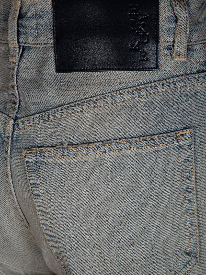 Haikure Grey Cotton Blend Distressed Jeans