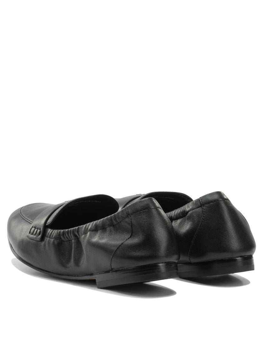 Tory Burch Leather Loafers With Metallic Logo Detail