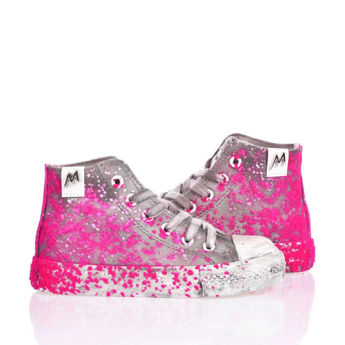 Mimanera Airlines Junior Fucsia Flock High-Top Sneakers