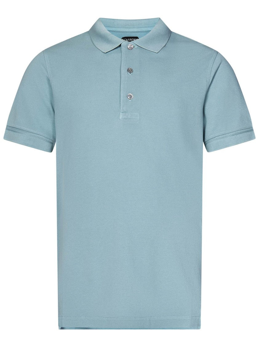 Tom Ford Tailored Fit Polo Shirt In Clear Blue