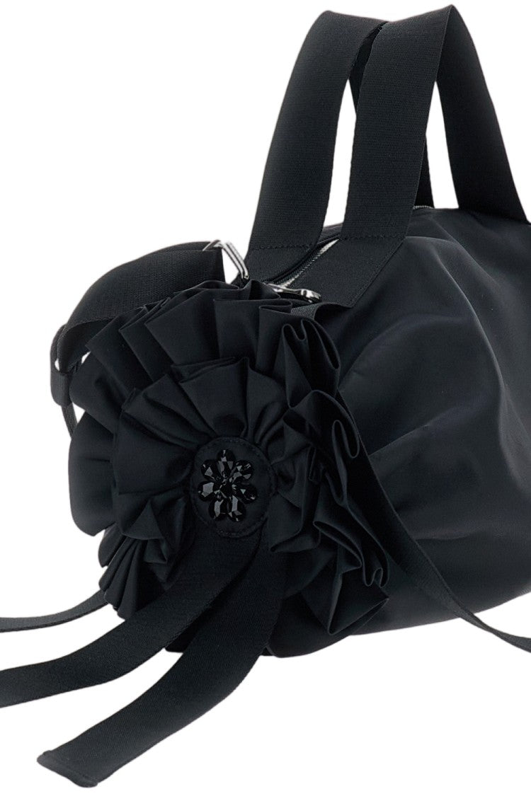 Simone Rocha Black Ribbon Rosette Large Shoulder Bag