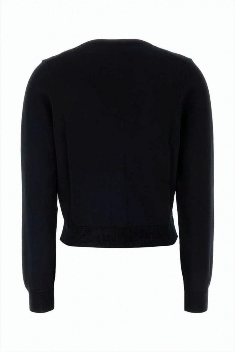 A.P.C. Cropped Black Cardigan With Deep V-Neckline