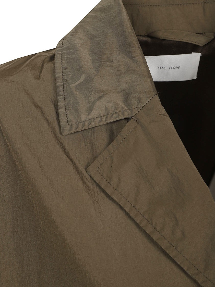 The Row Three-Quarter Sleeve Minimalist Brown Coat